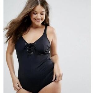 NWT City Chic underwire lace up one piece swimsuit Lo.